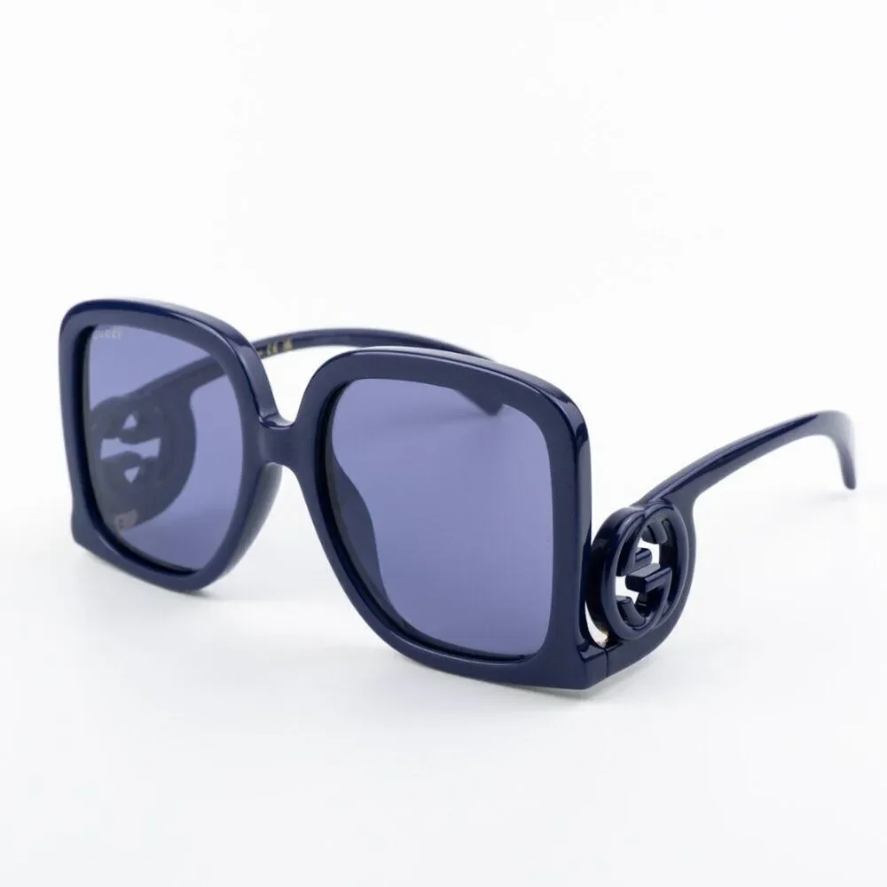 NEW Gucci GG1326S 006 Violet Silver Mirror Oversized Square Women Sunglasses